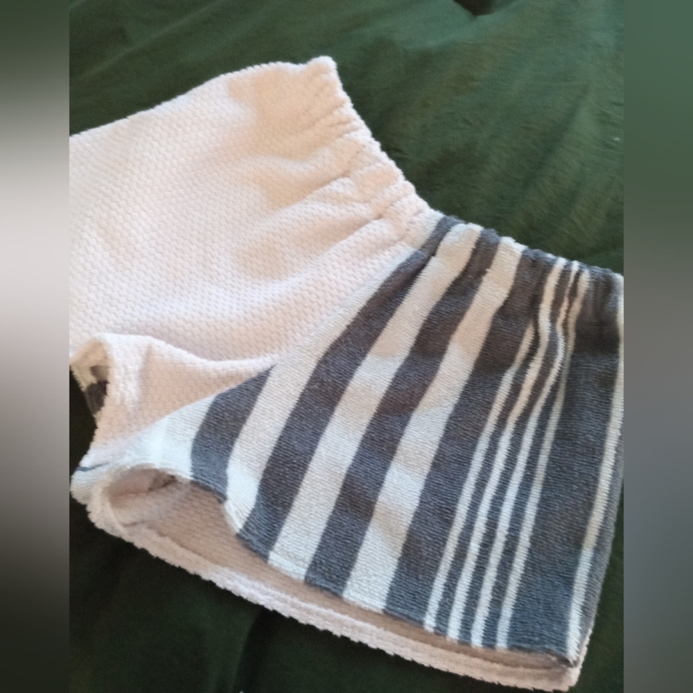 Upcycled Vintage Terry Towels Beach Shorts With Pocket Newly Made S/M Pink/Grey